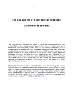 Beam-foil stories: Introduction - Ruhr