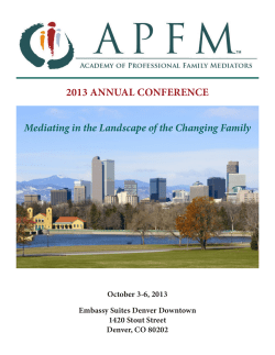 2013 Conference - Academy of Professional Family Mediators
