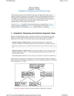 Chapter Three: Ampliative Reasoning and Informal Logic