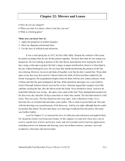 Chapter 22: Mirrors and Lenses
