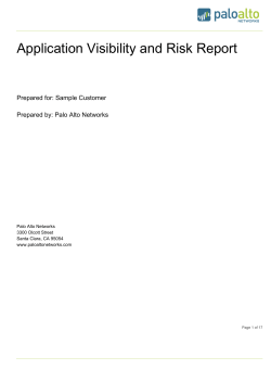 Application Visibility and Risk Report