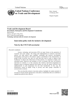 Innovation policy tools for inclusive development