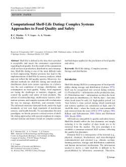 Computational Shelf-Life Dating: Complex Systems Approaches to