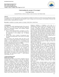 Understanding the concept of `Sovereignty`