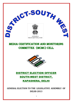 Booklet on MCMC - Chief Electoral Officer, Delhi