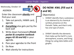 DO NOW: KWL (Fill out K and W)