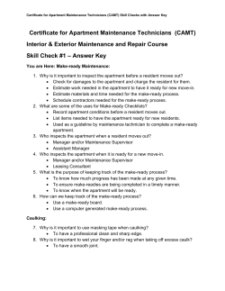 Certificate for Apartment Maintenance Technicians (CAMT) Interior
