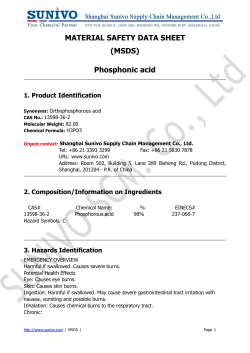 MATERIAL SAFETY DATA SHEET (MSDS) Phosphonic acid