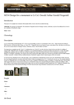 Design for a monument to Lt Col. Oswald Arthur Gerald Fitzgerald