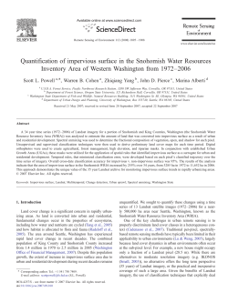 Quantification of impervious surface in the Snohomish Water