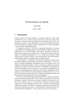 R-Dissimilation in English - California State University, Long Beach