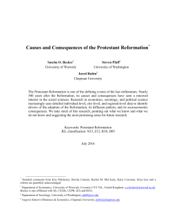 Causes and Consequences of the Protestant