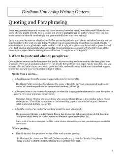Quoting and Paraphrasing