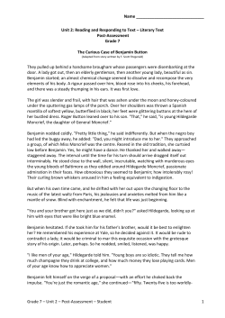 Grade 7 &ndash; Unit 2 &ndash; Post-Assessment