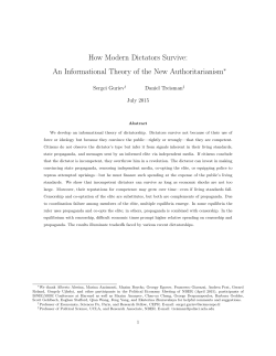 How Modern Dictators Survive: An Informational Theory of the