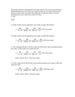 One group of parents is determined to sell sugar cookies. They are
