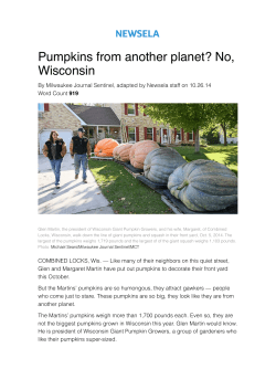 Pumpkins from another planet? No, Wisconsin