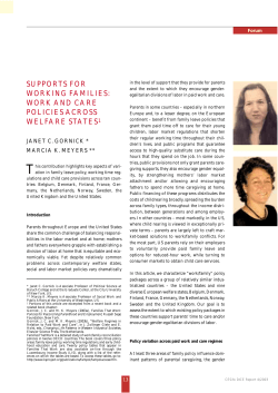 supports for working families: work and care policies across