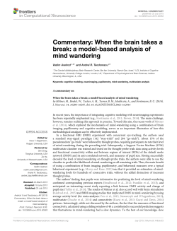 Commentary: When the brain takes a break: a model
