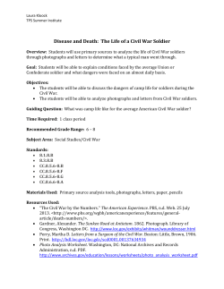 Disease and Death: The Life of a Civil War Soldier