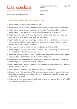 C++ questions - CS, Technion