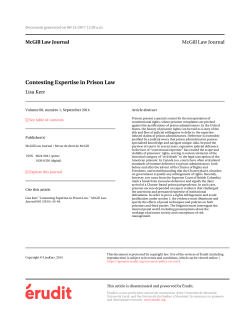 Contesting Expertise in Prison Law