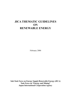 JICA THEMATIC GUIDELINES ON RENEWABLE ENERGY