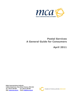 Postal Services A General Guide for Consumers