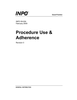 INPO Use and Adherence Procedure Guidelines