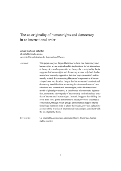 The co-originality of human rights and democracy