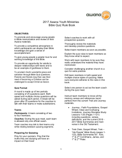2017 YM Bible Quiz Rule Book