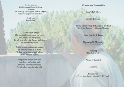 &ldquo;The clock of life&rdquo; The clock of life is wound but once, And