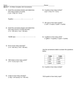 Units Units 1 foot 12 inches 1 yard 3 feet 1 pint 2