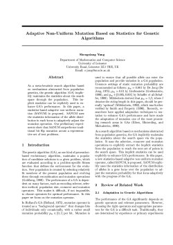Adaptive Non-Uniform Mutation Based on Statistics for Genetic