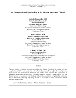An Examination of Spirituality in the African American Church