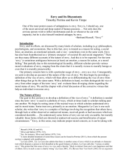 Envy and Its Discontents Timothy Perrine and Kevin