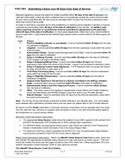 FOD - 7001: Submitting Claims over 90 Days from Date of