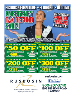 EMERGENCY TAX REFUND SALE!