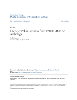 (Review) Polish Literature from 1918 to 2000: An Anthology