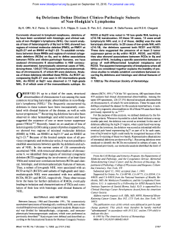 6q Deletions Define Distinct Clinico-Pathologic Subsets
