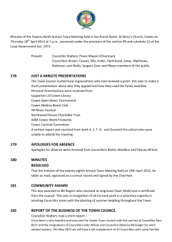 178 JUST A MINUTE PRESENTATIONS 179 APOLOGIES FOR