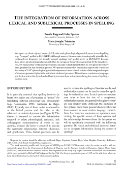 the integration of information across lexical and sublexical