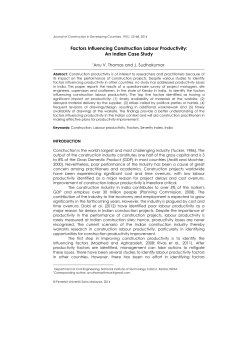 Factors Influencing Construction Labour Productivity
