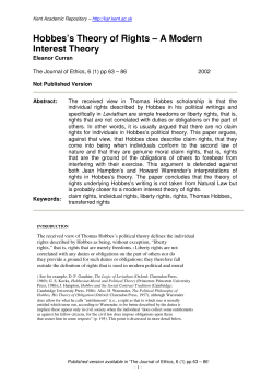 Hobbes`s Theory of Rights - Kent Academic Repository