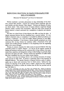 Reducing Friction in Employer-Employee Relationships