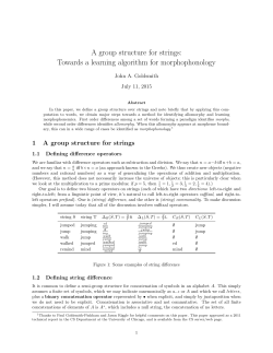 A group structure for strings: Towards a learning algorithm for