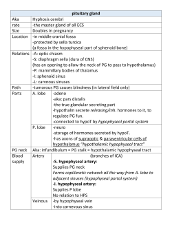 pituitary gland Aka Hyphosis cerebri rate