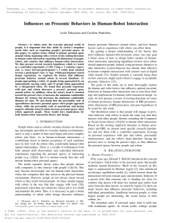 Influences on Proxemic Behaviors in Human