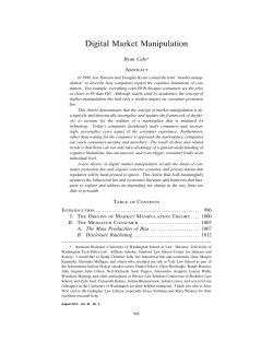 Digital Market Manipulation - The George Washington Law Review