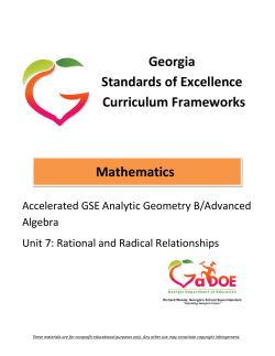Unit 7 - Georgia Standards